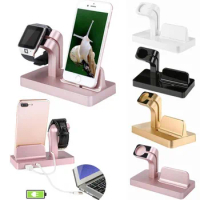 Cargador inalambrico 2In1 Charging Dock Station Holder Charger for IPhone XS 8 7 6 S Plus 5S Dock for Apple Watch Iwatch Charger