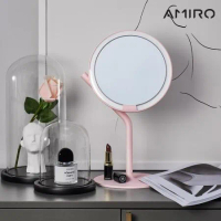 AMIRO Mate S系列LED高清日光化妝鏡 櫻花粉(美妝鏡 LED鏡)