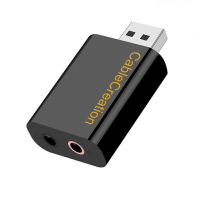 【易控王】USB to 3.5mm外接音效卡 鍍鎳接頭 C-Media晶片 高傳真音質 支援麥克風(CD0287-G)