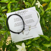 Gelang Couple Salib Mini Cute Simple Minimalis Tali Satin