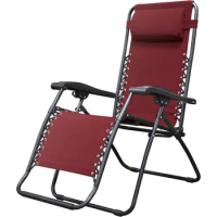 Lounge chair, outdoor portable folding camping lawn lounge chair with adjustable headrest, folding lounge chair