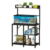 Fish Tank Stand for up to 20 Gallon Aquarium,Metal Aquarium Stand for Fish Tank Accessories Storage,3-tier Fish Tank Rack Shelf