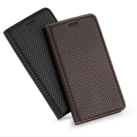 Cowhide Genuine Leather Magnetic Closed Holster Case For Sony Xperia XA2 Ultra/Sony Xperia XA2 Phone Cases With Card Slot Pocket