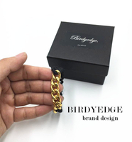 【BIRDYEDGE】金色鎖鏈+彈性矽膠 手環 潮流手環 手飾  品牌設計 下殺199