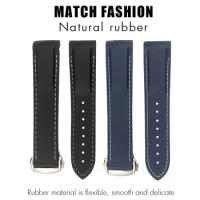 Rubber Silicone Watchband 18mm 19mm 20mm 21mm 22mm Fit for Omega Seamaster GMT Diver 300 Speedmaster Seiko Hamilton Watch Strap