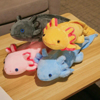 Búp Bê Cá Khủng Long Hình Lục Giác Mô Phỏng Nhồi Bông Axolotl, Đồ Chơi Nhồi Bông Động Vật Kỳ Nhông