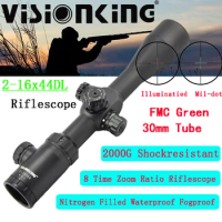 Visionking 2-16x44 Hunting Riflescope Side Focus Iluminated Mil Dot Nitrogen Filled Waterproof Aim Optical Sights .308 .30-06