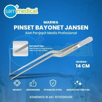 MARWA Pinset Bayonet Jansen / Pinset Hidung / Nasal Forcep - Ukuran 14cm