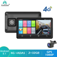 4G 7" Android 8.1 Car DVR Camera ADAS Dashboard GPS navigation 1080P Dual Lens Night vision car Auto Recorder Dash Camera 2+32GB