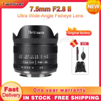 7artisans 7.5mm F2.8 II Ultra Wide-Angle Fisheye Lens for Sony E Fuji XF Nikon Z Micro M4/3 Canon EOS-M M50 Canon RF