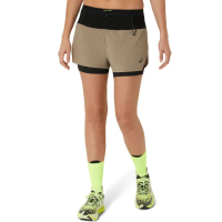 【asics 亞瑟士】2IN1 短褲 女款 ACTIBREEZE FUJITRAIL 海外版 跑步下著(2012C719-200)