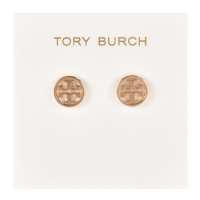 TORY BURCH MILLER 鏤空T LOGO穿式耳環-金