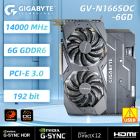 GIGABYTE GeForce GTX 1660 SUPER OC PCI Express 3.0 x16 Video Card GV-N166SOC-6GD DP HDMI Used Video Card GTX 1660SUPER GTX1660