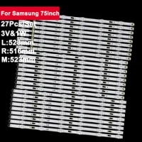 27PCS LED Backlight Strip For Samsung TV 75inch V5DU-750DCA-R1 UA75JU6400JXXZ,UN75MU6300 UN75JU6500 UN75MU6070FXZA Un75mu6100