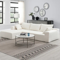 L-shaped living room sofa set, modern minimalist style sofa, cushioned sleep sofa, casual sofa lounge chair, sofa bed