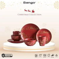 Sango Silent Glade Mica Gold Red Vellum Dinner Set - Edisi Natal (Isi 8)