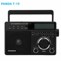 PANDA T-19 Portable AM FM SW DSP Retro Radio with Clock,LCD Thermometer,TF Card USB Disk MP3 Player,HIFI Speaker