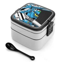 Super Spacefortress Macross Arcade Art - Roy Focker Double Layer Bento Box Lunch Box Salad Food Bento Box Macross Arcade Game Va