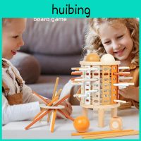 Wooden Tower Puzzle Game For Kids With Dice And Party Play Set