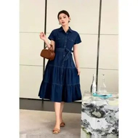 Goldie Shop Midi Dress Jeans Jenea L & XL / Dress Denim / Pakaian Wanita Cantik / Elegant Dress / Ka