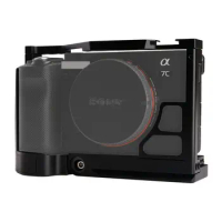 WEPOTO O-A7C Camera Cage Compatible with Sony Alpha 7C A7C (ILCE7C) Camera -Aluminium Leather
