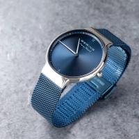 【BERING】BERING 丹麥國寶 MAX RENE設計師聯名限量時尚錶款/40mm-藍-15540-307
