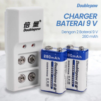 Charger Baterai Rechargeable 2 Slot 9V with 9V 2 PCS - DP-B09