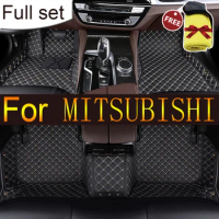 Leather Car Floor Mats For MITSUBISHI Lancer Pajero V97 Pajero Sport Pajero 4 Pajero V93 Pajero V73 Car accessories