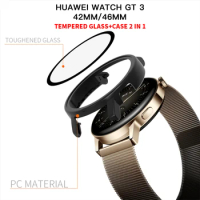 For Huawei GT3 2-in-1 Protector Hard PC Screen Protector Case For huawei Watch GT3 Cover Ultra Slim Smartwatch Protective Shell