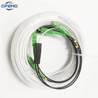 30M 2 Steel 2 core Indoor Outdoor Fiber Optic Drop Cable Optical Patch Cord Single Mode Simplex G675A1 SC LC FC ST connecors