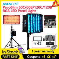 Nanlite PavoSlim 60C / 60B / 120C / 120B RGB LED Panel Light Slim Panel for Live Streaming Studio Light Outdoor Fill Light