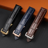 18mm19mm20mm21mm22mm Genuine Leather Watch Strap for OMEGA DE VILLE SEAMASTER SPEEDMASTER Series with Logo Watchband Accessories