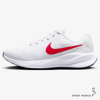 Nike 男鞋 慢跑鞋 超寬楦 Revolution 7 白紅【運動世界】FB8501-100