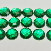 200 Green Acrylic Flatback Rhinestone Faceted Round Gems 12mm No Hole