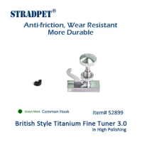 STRADPET Hill Style Titanium FineTuner 3.0 with Wear-Resist Alloy Bolt, Violin Accessories in Titanium Bright, Green Mark
