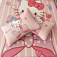 Hellokitty粉色冰絲枕套一對裝乳膠枕頭套夏天涼蓆枕套單個48x74公分30x50公分HelloKitty日系枕頭