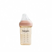 【hegen】金色奇蹟PPSU多功能方圓型寬口奶瓶 240ml(母嬰用品 新生禮 月子中心 不含塑化劑 不含雙酚A)