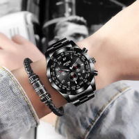 Leisure Business Men's Watches Non-mechanical Steel Waterproof Luminous Steel Strap Luxury Man Quartz Watch Wrist Watch