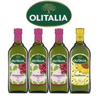 【Olitalia奧利塔】葡萄籽油x3+葵花油x1(1000mlx4瓶-禮盒組)