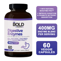 Bold Vitamins Digestive Enzymes Supplement (60 Capsules, EXP 08/25) Makzyme-Pro - Stomach Absorption