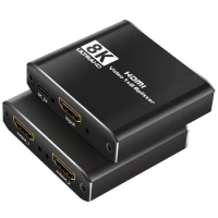 8K 60Hz HDMI Splitter 4k 120Hz HDR10 1x2 Video Distributor 1 in 2 Out 3D HDMI2.1 Display Adapter for PS5 PS4 PC To TV Projector