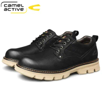 Camel Active New Genuine Leather Men's Shoes Fashion Black Brown Cowhide Lightweight Breathable Casual Shoes Men Loafers