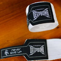 『VENUM旗艦館』DEEPBOMB 原裝進口BOXING 專業拳擊手綁帶～3米純棉 手綁帶 無彈性 白色
