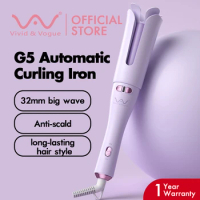 Vivid &amp; Vogue G5 Anti-Scald Ceramic Automatic Hair Curler 32mm Hair Curling Hair Curly Iron Hair Straightener Portable curling