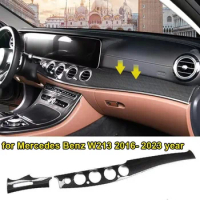 Car Styling Carbon Fiber Front Dashboard Panel Trim for Mercedes Benz E Class W213 E200 E300 LHD Chrome Interior Accessories