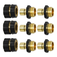 3/4 Inch Garden Hose Connector,Garden Hose Quick Connect Fittings, Male And Female Quick Release Garden Hose Connector