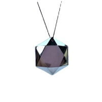 Natural Tera Hertz Stone Hexagram Pendant Scraper Specular Satellite Necklace Healing Crystal Stone Pendulum Woman Jewelry Gift