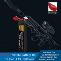 Gel Ball Blasters Gun Battery T Plug 11.1V 3S 30C 501865 Rechargeable 1800mah Battery For Electric Splatter Gun Soft Bullet Gun