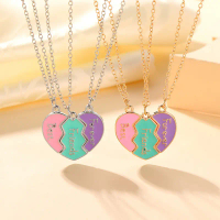 Best Friend Necklaces For 3 Matching Heart Pendant  Bff Friendship Necklace