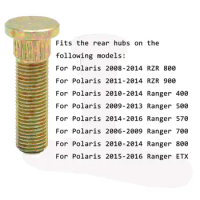 1/4/6 PC ATV Accessories For Polaris RZR Ranger 800 900 400 500 570 700 ETX (3/8" x 1.50") Rear Wheel Stud Bolts Replace 7518378